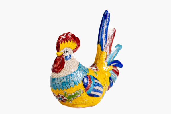 Petit coq en céramique décorative – Peint à la main